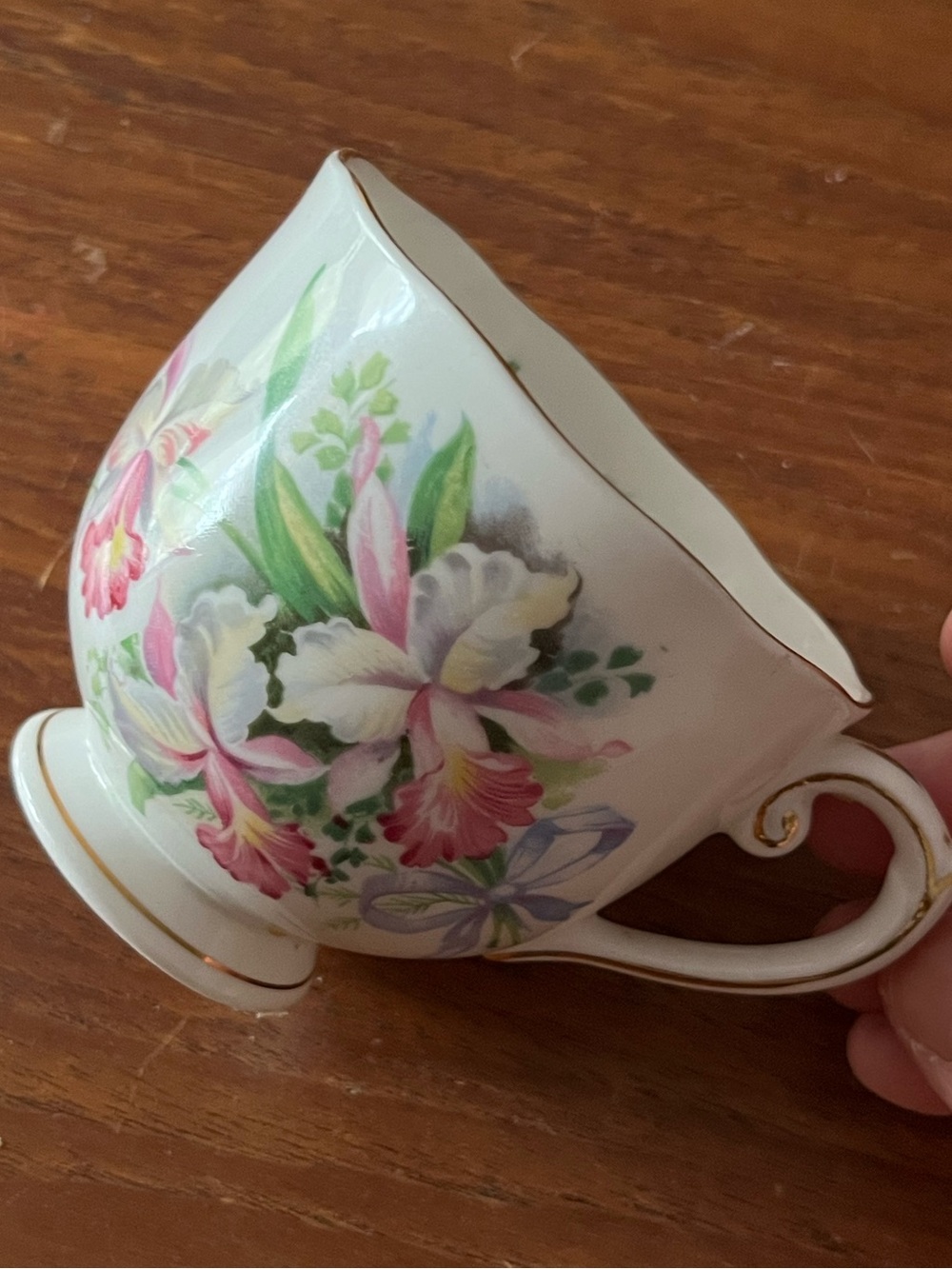 Roslyn Bone China Sweet Romance Floral Teacup and Saucer
